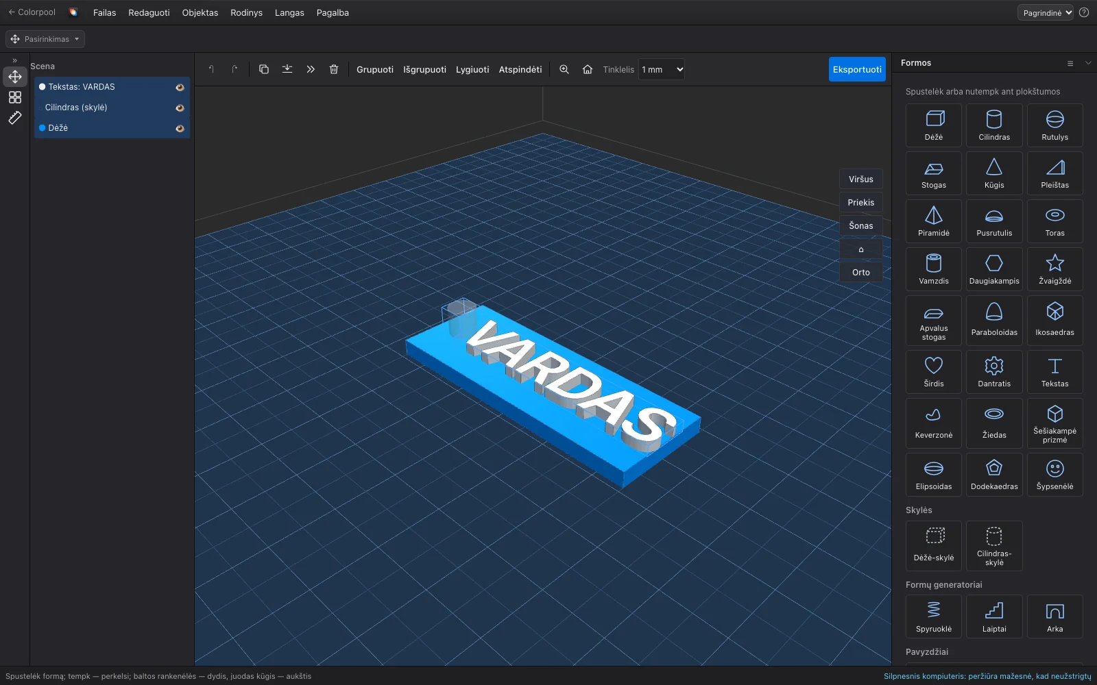 Colorpool 3D with an example open